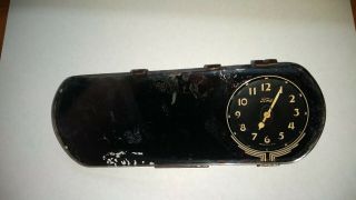 Antique Ford Rearview Mirror with Clock.  Vintage car mirror with clock 3