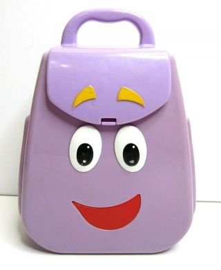 Vintage Dora The Explorer Purple Plastic Backpack Toy 2002 Mattel