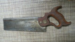 Vintage Henry Disston & Sons Cast Steel 10 In.  Backsaw Saw