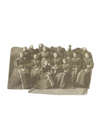 Antique 1860s Civil War Ladies Dressed In Union Officer Dresses Cdv Cabinet Card