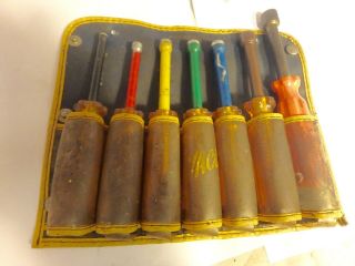 Vintage Vaco Nut Driver 7 Piece Set With Pouch