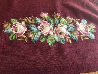 Vintage Needlepoint Bench Seat Cover - Wool -