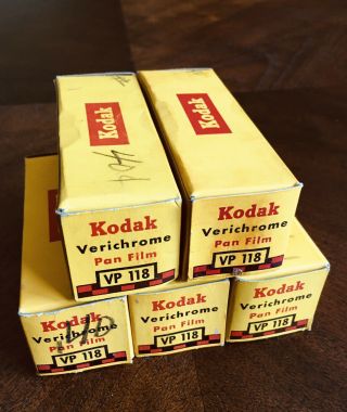 5 Vintage Kodak Verichrome Vp118 Pan Film Rolls 118 Spools