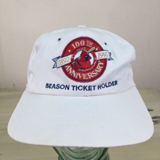 St Louis Cardinals - Vtg 1992 Season Ticket Holder White Snapback Hat Cap
