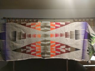 Vintage Beaver State Pendleton Navajo Aztec Native American Wool Blanket Flaws 2