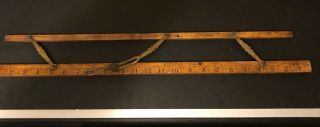 Antique Wood Brass Parallel Ruler Nautical Navigation Tool,  Ship Captain Bellows