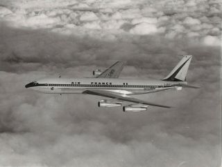 Large Vintage Photo - Air France Boeing 707 F - Bhsv In - Flight