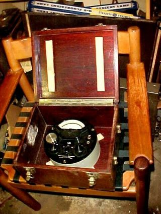 Antique Meter Ruska 2947 Impedance Meter Tester Wood Case