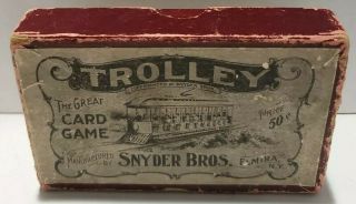 Antique 1904 Snyder Bros.  " The Great Card Game: Trolley "