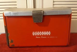 Vintage 1950s Thermaster Orange Picnic Cooler By Poloron Products