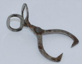Vintage Miniature Toy Ice Tongs Antique Metal Mini Block for Delivery Truck 2
