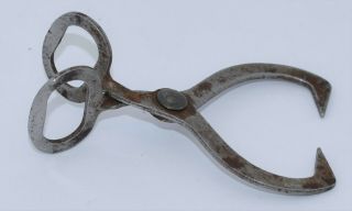 Vintage Miniature Toy Ice Tongs Antique Metal Mini Block for Delivery Truck 3