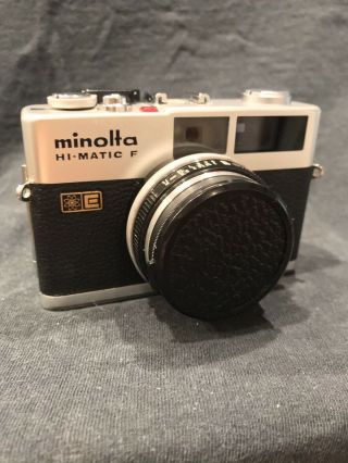 Vintage Minolta Hi - Matic F Camera With Case