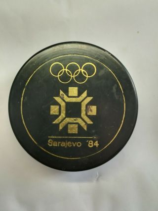 Sarajevo 1984 Olympic Vintage Hockey Puck