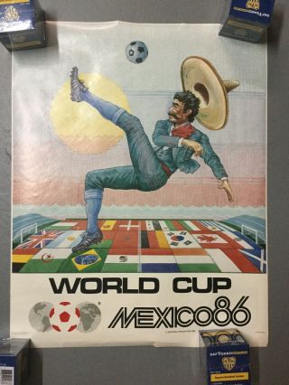 Vintage Mexico 1986 World Cup Soccer Poster