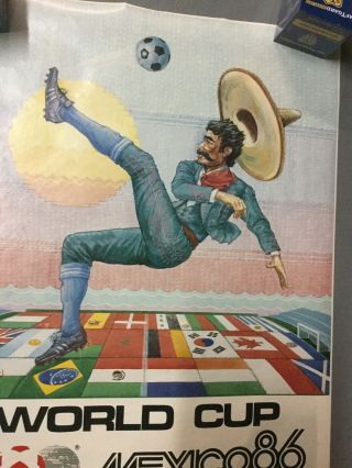 Vintage Mexico 1986 World Cup Soccer Poster 2