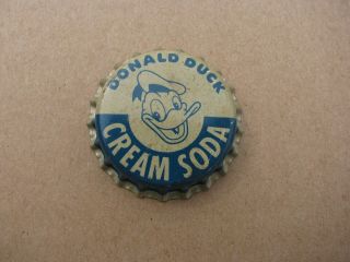 Vintage Donald Duck Cream Soda Cork Cap Walt Disney Productions