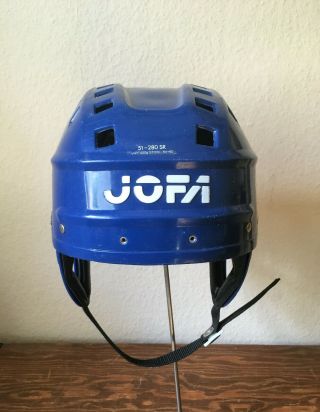 Dark Blue Jofa Ishockey Helmet 51 280 " Irbe Style ".  Vintage 70’s.  Senior Size