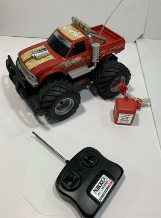 Vintage Rc Nikko Silencer 4x4 Radio Control Pickup Truck W/ Charger & Remote Red