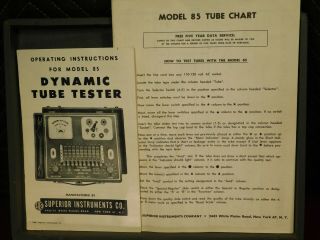 Vintage Superior Instruments Co.  Dynamic Tube Tester Model 85 3