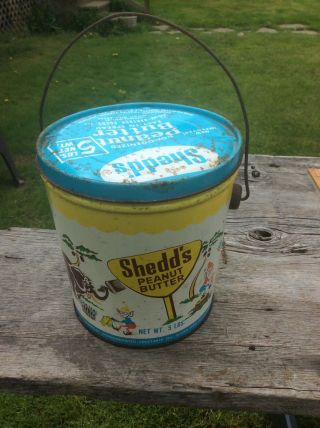 Shedd ' s Peanut Butter Pal 5 Lb With Lid Advertising Tin Vintage Zoo Theme Kids 3
