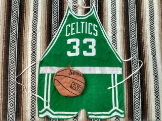 80s Larry Bird Boston Celtics Vtg Apron Oven Mitt Grill Chef Cook T Shirt Jersey