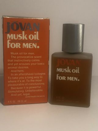 Vintage Jovan Musk Oil After Shave/cologne For Men 4 Oz.