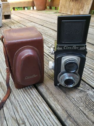 Vintage 1948 Ciro - Flex Model D Tlr Camera Wollensak Alphax 85mm F/3.  5 Lens &case