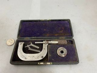 Vintage Brown & Sharpe 1 - 2 " Micrometer 48,  Standard,  Wrenches,  Case Shpng