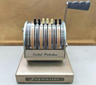 Vintage Paymaster X - 550 Check Writer Stamping Machine Mechanical Hand Crank