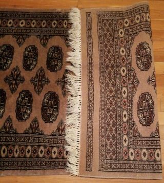 Vintage Handknotted Tribal Geometric Wool Rug 55 