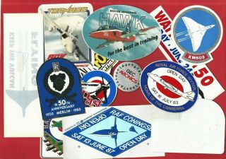 12x Aircraft Show Stickers,  Badge Inc Tornado,  Hawk,  Vulcan,  Avro Xm603 (pc01)