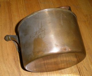 Antique Copper Brass Picnic Camping Kettle Rattan Handle Like G.  W Scott & Sons 3