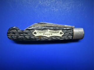 Vintage Endicott Johnson Shoes 2 Blade Advertising Pocket Knife Remington