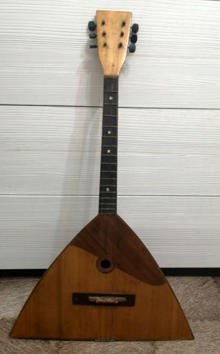 Vintage Balalaika Ussr Wooden Guitar Russian Instrument Ussr (soviet)