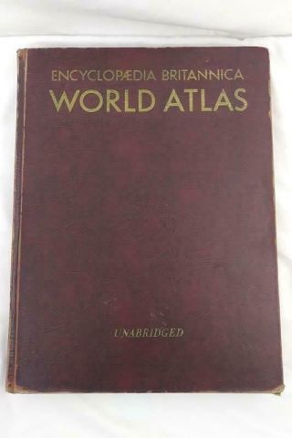 Vintage 1951 Encyclopedia Britannica World Atlas Unabridged Hardcover Oversized