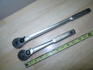 2 Vintage Craftsman V Series 1/2 " Drive Ratchet Wrenches No.  44985 & 44976