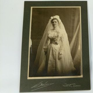 Vintage Photo Of Woman In Wedding Dress Late 19th Centaury