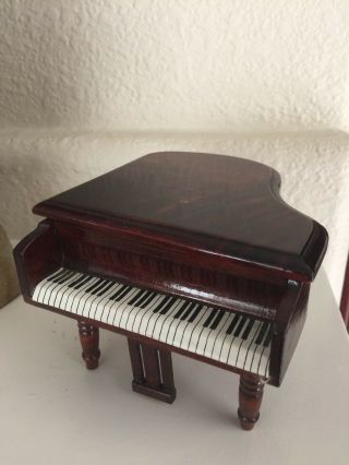 Vintage Bombay Company Miniature Doll House Piano Rose Wood 3.  2” Tall