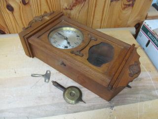Antique Oak Chiming Wall Clock 2 - Key Wind (8 - Day?) Royal Chorus
