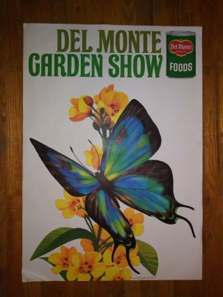 Vintage 1968 Del Monte Garden Show Butterfly Poster 2 
