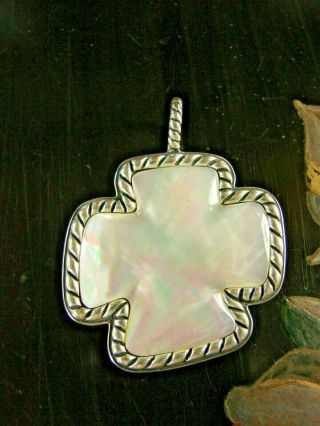 Carolyn Pollack Vintage Sterling Silver Mother Of Pearl Pendant Scpc5