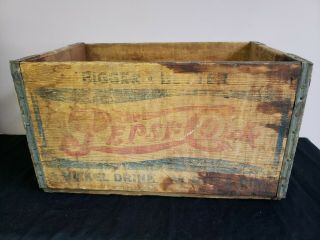 Vintage Pepsi Cola Wooden Crate Wood Box Bigger Better Nickel Drink Worth A Dime