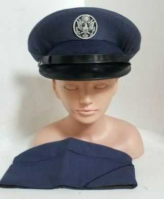 Vintage - Us Air Force Uniform Hat With Garrison Cap -