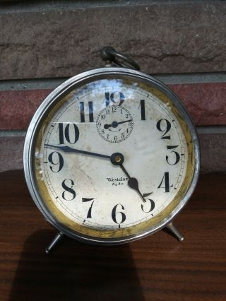 Vintage Antique Westclox Big Ben Peg - Leg Alarm Clock