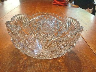 Antique Abp American Brilliant Cut Glass Bowl Exc.