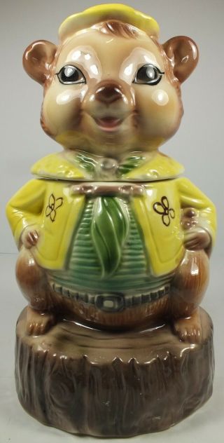 Vintage Maddux Of California Squirrel Hiker Pottery Cookie Jar Signed Romanelli 2