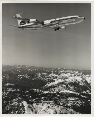 Large Vintage Photo - Western Airlines B707 In - Flight