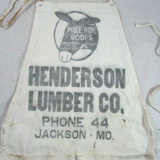 Nail Pouch Apron Henderson Lumber Co Jackson Missouri Vintage Advertising