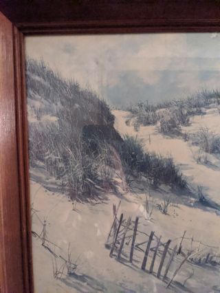 VTG Framed Art A DAY at THE BEACH A.  Sehring 22.  5 by 18.  5 Camp,  Home Decor 3